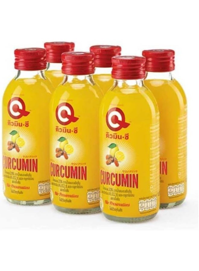 QminC Curcumin Herbal Drink with Turmeric, Ginger & Lemon – Antioxidant Detox Beverage for Immunity & Digestion – No Sugar or Preservatives – 150ml Bottles, Pack of 6 - Image 1